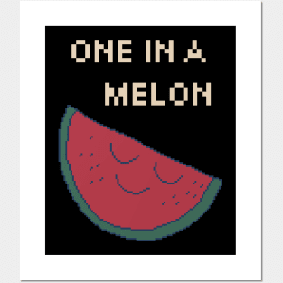 One In A Melon. 8Bit Pixel Art. One in a million. Posters and Art